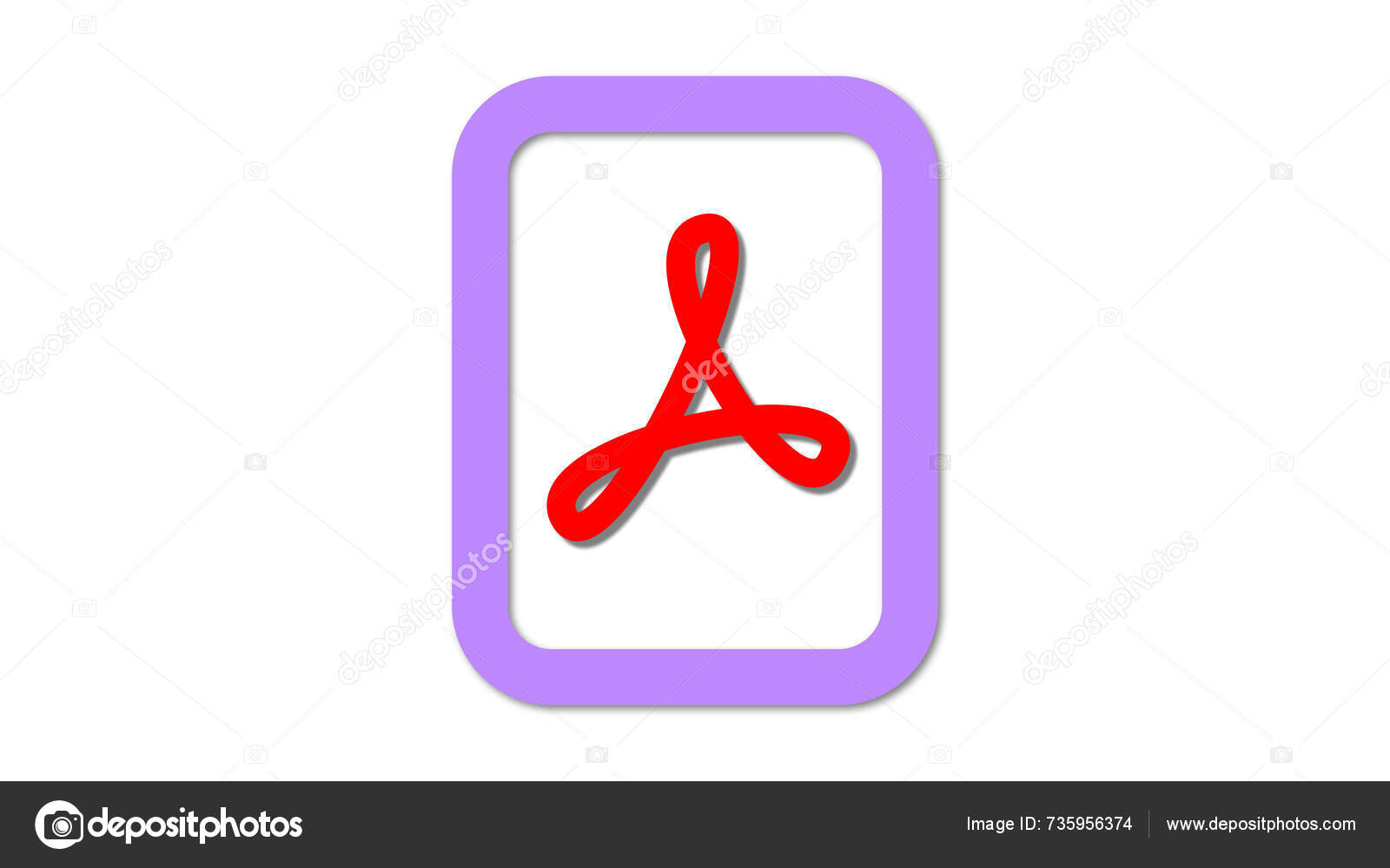 Stylized Logo Representing Pdf File Featuring Red Abstract Shape