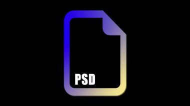 Siyah arkaplanda PSD dosya biçimi simgesi.