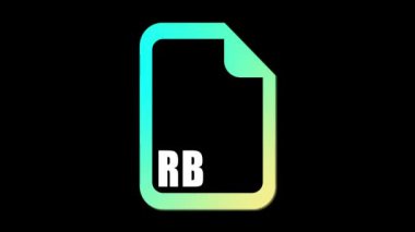 Siyah arkaplanda RB belge biçimi simgesi.