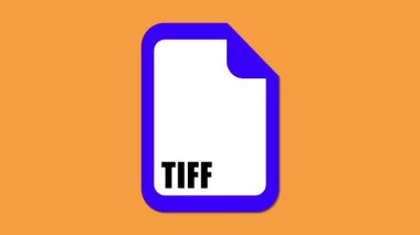 TIFF dosya biçimi simgesi turuncu arkaplanda izole.