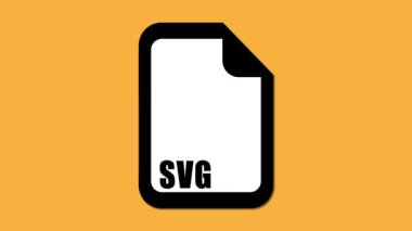 Beyaz renkli SVG dosya biçimi simgesi sarı arkaplanda izole.
