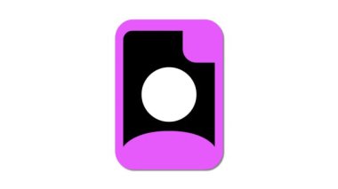 Siyah soyut bir şekle sahip biçimlendirilmiş bir grafik. Pembe arka planda dairesel bir kesit. Tasarım modern ve minimal, markalaşma veya dijital ortam için uygun.