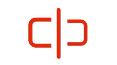 'C' ve 'P' harflerini andıran ve ortasında dikey bir çizgi bulunan iki kıvrımlı logoyu beyaz bir arkaplan üzerinde canlı turuncu bir renkle gösteren stilize bir logo..