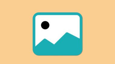 Bir fotoğraf albümü ya da galeriyi temsil eden basit, modern bir ikon. Tasarım bir dikdörtgen ana hatlara sahiptir.