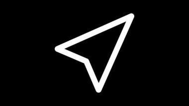 Siyah arkaplan üzerinde basit, biçimlendirilmiş bir beyaz ok imleci, navigasyon veya seçimi simgeler.