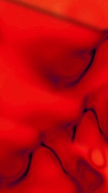 Kırmızı renkli sıvı mürekkep animasyon videosu. Sıvı dikey video.