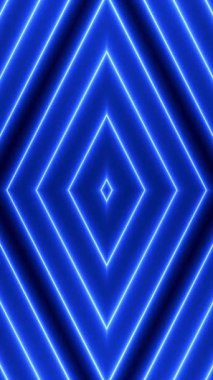 Mavi neon parlayan geometrik şekiller. Yumuşak animasyon.