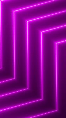 Parlayan geometrik neon çizgiler. Kusursuz mor hareket