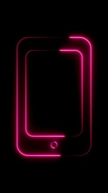 Taşınabilir arkaplan için dikey neon ışıklı hareket simgesi canlandırma videosu