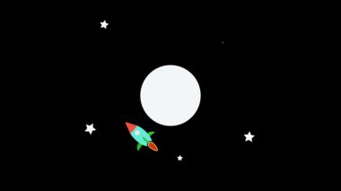 Ay 'da dans eden mutlu astronot. Kusursuz döngü canlandırması.