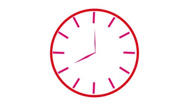 Pürüzsüz analog saat animasyonu. 12 saatlik şeffaf canlandırma.