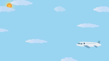 Animasyon, gökyüzüne doğru süzülen bir pervane düzlemini canlandırıyor, pürüzsüz ve istikrarlı tırmanışına vurgu yapan açık bir ön görünümü var..