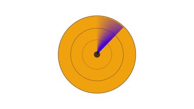 HD animasyonunda tarayıcı ışın hareketi ile renkli parlayan radar taraması.