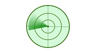 Beyaz ekran arkaplan canlandırmasında yeşil radar efekti.