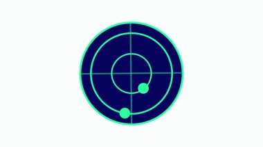 HD animasyonunda ışıldayan ışınla radar taraması.