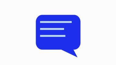 Konuşma baloncuğu anahatlarında metin vuruşları 2B nesne animasyonu. İnternet sohbet tek renkli çizgisel çizgi film animasyonunda iletişim.