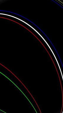 Çok renkli çizgilerin akışı uzayda zahmetsizce süzülür ve kıvrılır, zarif kıvrımlar ve dalgalar oluşturur..