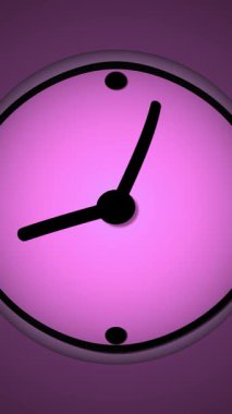 Eflatun klasik analog saat, eller saat yönünün tersine döndükçe geriye doğru titrer. Sürrealist bir bükülmeyle, pürüzsüz ve hipnotik bir animasyonda zamanı tersine çevirir..