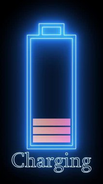 Yükselen güç seviyeleriyle batarya animasyonu yükleniyor. Enerji uygulamaları, durum göstergeleri ve mobil UI için modern ve temiz tasarım.
