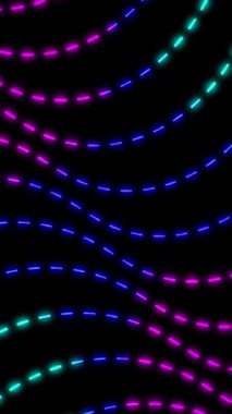 Parlayan geometrik çizgi arkaplanı. Teknoloji sunumları, müzik görselleri ve yaratıcı içerik için renkli dalgalı hareket döngüsü.