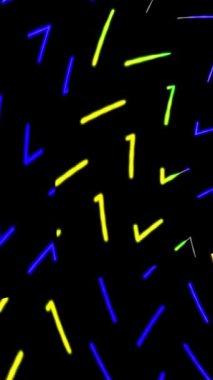 Renkli parlak çizgi dalgaları. Modern tasarım, hareket grafikleri ve teknolojik görseller için neon parıltılı soyut dalgalı çizgiler.