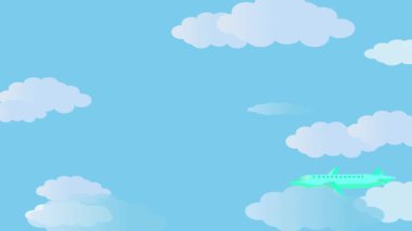 Yumuşak, rüya gibi bulutlarda uçan bir uçak. Mavi gökyüzünde huzurlu bir yolculuk.