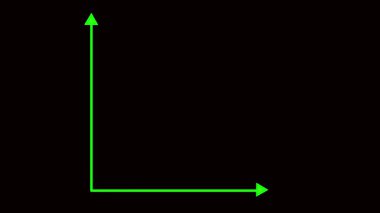 İş büyüme çizelgesi animasyonu. Şeffaf arkaplan canlandırmasında yeşil ok ve yükselen eğilim.