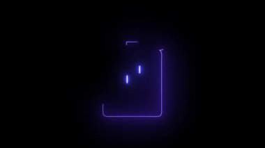 Siyah arkaplanda duraklat sembolü olan bir çöp kutusunun neon çizgisi.