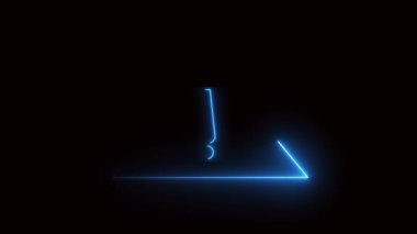 Parlayan neon rengi ünlem canlandırması, uyarı uyarıları, hata iletileri veya siyah arkaplan üzerindeki uyarı görselleri için mükemmel.