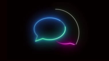 Soyut posta kutusu dizaynlı neon parlayan çizelge veya e-posta simgesi. Modern dijital arayüzler, e-posta servisleri ve teknoloji temalı animasyonlar için ideal.