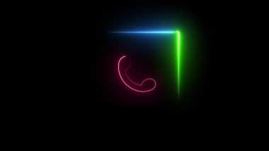 Çalan bir telefon simgesinin dinamik neon tarzı animasyonu, video açıcılar, müşteri servisi içeriği veya teknik açıklamalar için harikadır.