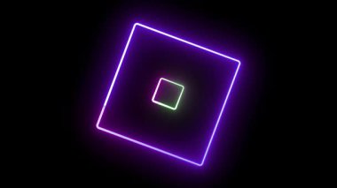 Parlayan neon karenin modern animasyonu daha küçük bir iç kareye sahip. Teknoloji tanıtımları, dijital sanat veya gelecek tasarım temaları için mükemmel..