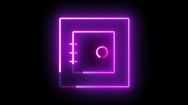 İçinde dairesel bir element bulunan parlak neon pembe kare, siyah bir arkaplan üzerine kurulmuş..