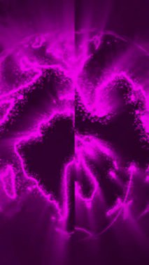 Dönen parlak desenleri ve renkli grafik elementleri olan, bilim kurgu temaları, teknolojik tanıtımlar ve dijital görsel içerikler için ideal dünya gezegeninin geleceksel döngü animasyonu.