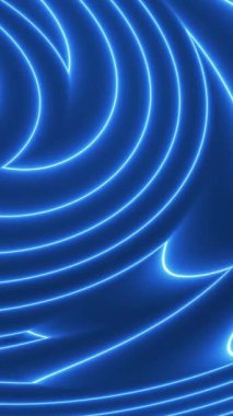 Parlak girdap hareketli mavi neon spiral animasyonu, teknolojik sunumlar, video örtüleri veya parlak, yüksek enerjili bir arka plana ihtiyaç duyan dijital içerik için ideal.