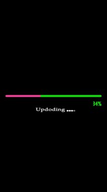 Koyu arkaplanda pembe ve yeşil renklere sahip temiz ilerleme çubuğu canlandırması, yükleme, kurma veya sistem güncelleme kavramları için yüzde tamamlama gösterirName.