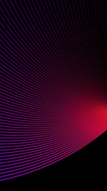 Parlak neon çizgileri olan dinamik soyut arkaplan ve siyah ekranda parlayan parçacık dalgaları, yüksek teknolojili görseller, müzik arkaplanları ve hareket grafikleri için harika..