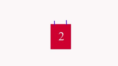 Haftanın 5 gününün 3 boyutlu çizimi. Gündüz değişen canlandırmalı stok videosu takvimiName.