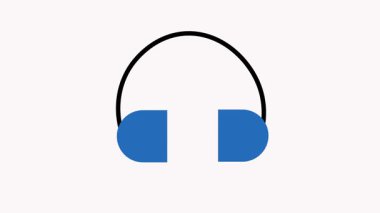 Kulaklıklar alfa kanal animasyon video ile canlandırılmış dış hat simgesi.