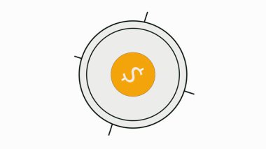 Beyaz arkaplanda dönen sarı yakalı dolar.