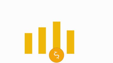 Düz tasarımda bir dolarlık büyüme grafiğinin temiz ve modern bir animasyonu, finansal büyüme ve başarıyı sembolize eden yükselen bir trend çizgisini temsil ediyor..