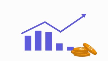 Parlayan paraların yanında yükselen eski ok, finansal büyümeyi, karlılığı ve iş başarısını vurguluyor. Ekonomik eğilimler, yatırım stratejileri ve kurumsal başarılar için mükemmel bir animasyon.