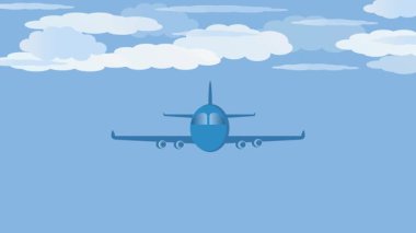 Bulutların arasında süzülen bir uçağın temiz ve minimalist 2D animasyonu. Pürüzsüz ve rahatlatıcı bir görsel, markalaşma, kurumsal videolar ve seyahat içeriği için mükemmel.