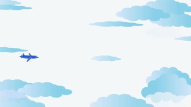 Pofuduk bulutlarda süzülen bir uçağın tasviri..