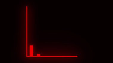 Kırmızı çizelge ve ok animasyonu. Mali kriz ve ekonomik gerileme grafik videosu.
