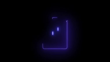 Siyah arkaplanda duraklat sembolü olan bir çöp kutusunun neon çizgisi.