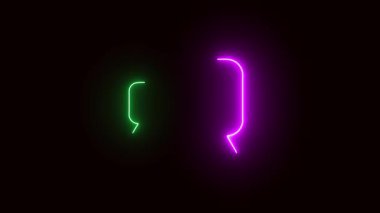 neon ışıklı animasyon çizelgesi ya da e-posta simgesi. Gösterişli, soyut posta kutusu sembolü dijital iletişim ve mesajlaşma uygulamaları için mükemmel.