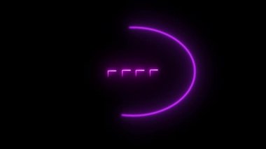Karanlık bir arkaplanda parlayan neon sosyal medya simgelerinin parlak ve canlı animasyonu, soyut bir mesaj simgesi içeriyor. Modern dijital içerik, sosyal medya promosyonları veya yaratıcı reklamlar için mükemmel..