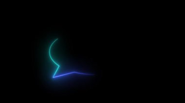 Soyut mesaj simgesine sahip neon sosyal medya simgeleri, karanlık bir arkaplanda canlandırılıyor. Modern UI elementleri, dijital içerik ve teknoloji güdümlü videolar için harika.