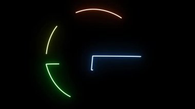 Kalın büyük harf G, dijital kimliğin koyu siyah arka plan soyut görsel üzerinde ince renk hareketi ile canlandırılmış, elektrik mavi neon ışığı ile parlar.